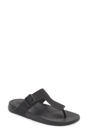 FitFlop iQushion Buckle Flip Flop in All Black at Nordstrom Rack, Size 10