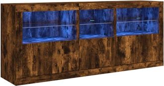 vidaXL Vidaxl - Sideboard with led Lights Smoked Oak 162x37x67 cm