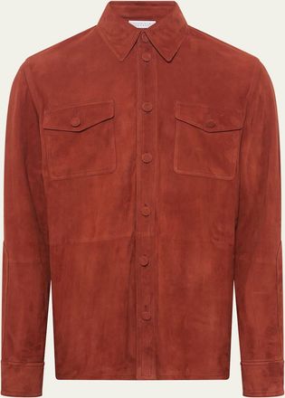 Gabriela Hearst Mens Lucas Suede Overshirt