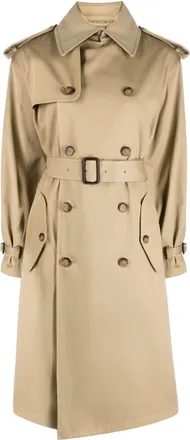 Polo Ralph Lauren double-breasted belted trench coat - women - Cotton - L - Neutrals