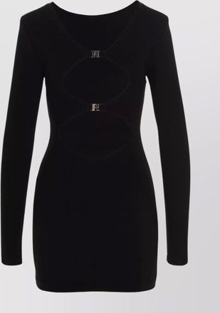 Rotate logo jersey dress featuring cut-out design