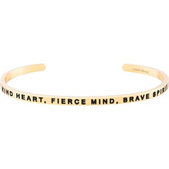 Mantra Kind Heart, Fierce Mind, Brave Spirit bracelet in Outside - Yellow Gold at Nordstrom