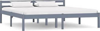 vidaXL Vidaxl - Estructura De Cama Sin Colch&oacute;n Madera De Pino Gris 160x200 Cm