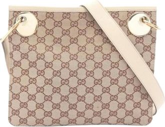 Gucci Pre-owned Cross Body Bags, female, Beige, Size: ONE SIZE Pre-owned Vintage Canvas Cross Body Bag
