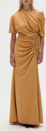 Amsale Pebble Crepe Slouch Dress in Apricot at Nordstrom, Size 10