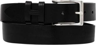 Hackett Casual H Keeper Leren Riem - Heren - Riemen - Zwart - 80 CM - Leer - Accessoires