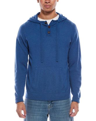 Brodie Button Up Wool & Cashmere-Blend Hoodie