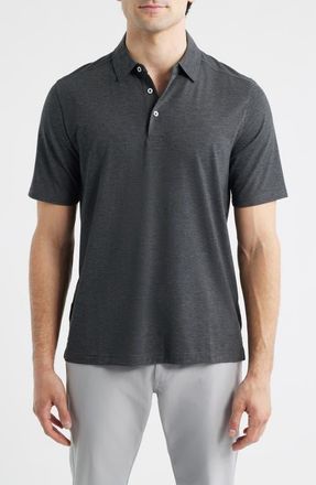 Johnston & Murphy XC+ Apex Heathered Performance Polo in Charcoal Heather at Nordstrom, Size Xxx-Large
