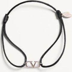 Valentino Garavani Bracciale Vlogo Signature In Cotone Uomo NERO UNI