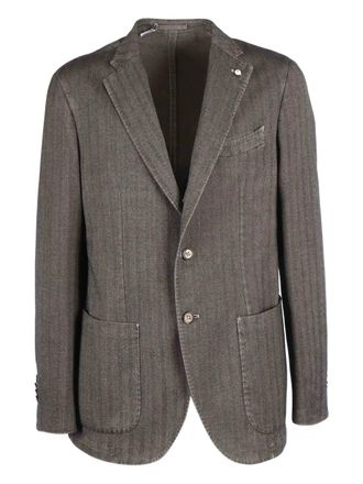 L.B.M. 1911 herringbone-pattern blazer - Bruin