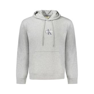 Calvin Klein Hoodies & sweatvesten, Heren, Grijs, S, Katoen, Hoodie met Lange Mouwen