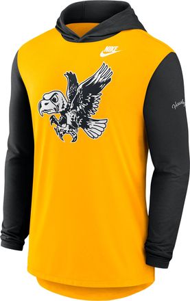 Nike Iowa Campus Legacy Nike Mens Dri-FIT College Long-Sleeve Hooded T-Shirt in Yellow | 01NB068YIAV-CNJ