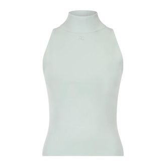 Courr&egrave;ges Sleeveless Tops, female, Green, Size: M Sleeveless Tops