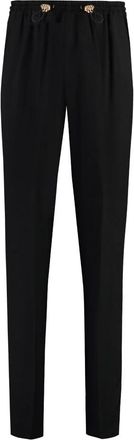 Versace Stretch Viscose Broeken - Heren - Slim Fit Broeken - Zwart - L - Leer - Broeken
