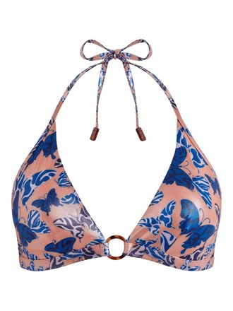Vilebrequin halter butterfly bikini top - women - Polyester/Elastane - S - Neutrals