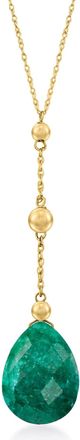 Ross-Simons Emerald Y-Necklace in 14kt Yellow Gold