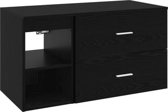 vidaXL Juego De Muebles De Ba&ntilde;o 2 Uds. Roble Negro Vidaxl