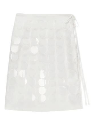 Msgm Mini-wikkelrok met applicatie - Wit
