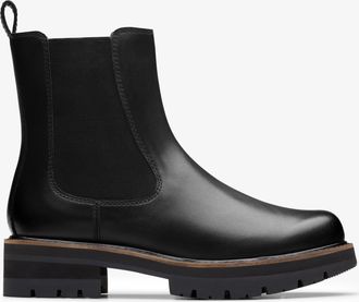 Clarks Womens Orianna Lane Black Leather Boots - Size UK 7.5