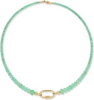 Bony Levy El Mar Emerald Beaded Statement Necklace at Nordstrom, Size 18