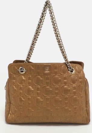 Carolina Herrera Gold Leather Tote