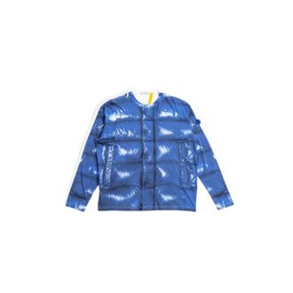 Moncler Blauw T-shirt met Lange Mouwen en Digitale Print - Heren - Longsleeves - Blauw - M - Katoen - Tops
