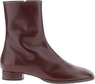 Aeyde Ayla Leren Enkellaarsjes - Dames - Enkellaarsjes - Rood - 36 EU - Leer - Schoenen