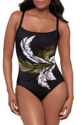 Miraclesuit Boca Grande Starr One-Piece Swimsuit in Black/Multi at Nordstrom, Size 14