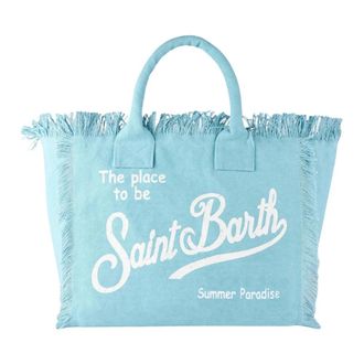 Saint Barth Tote Bags, female, Blue, Size: ONE SIZE Vanity Tote Bag
