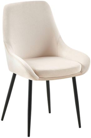 Clp Clp - Silla De Comedor Elmira De Terciopelo Crema Metal Negro Mate
