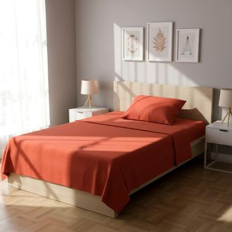 KASANOVA Completo letto 1 piazza e mezza melange corallo