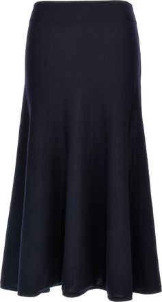 Khaite Blue Wool Midi Womens Skirt