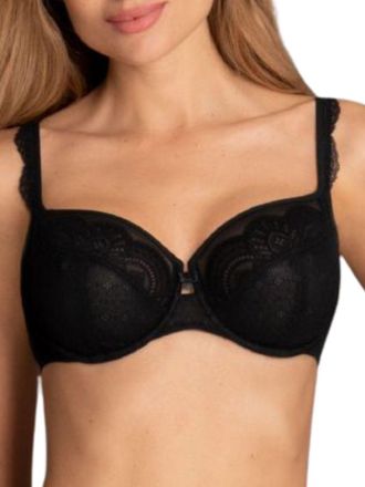 Rosa Faia Womens Selma Underwired Full Cup Bra - Black Polyamide - Size 36F