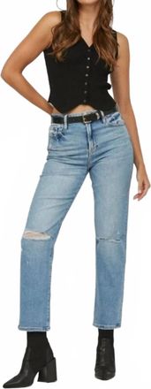 Hidden Jeans Tracey High Rise Straight Leg Jeans In Medium Dark Wash