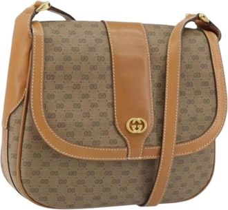 Gucci Pre-owned Vintage Schoudertas - Dames - Vintage Schoudertas - Beige - ONE Size - Leer - Vintage