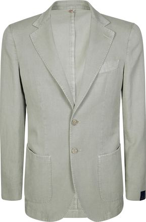 Santaniello Lightweight Two-Button Jacket in Linen-Ramie Blend