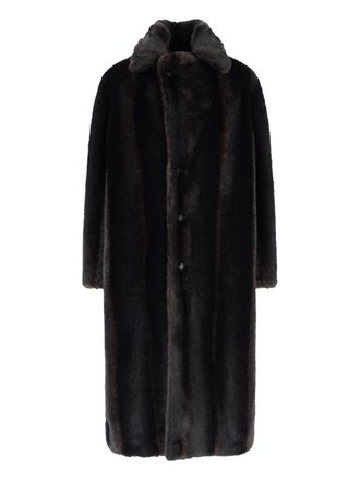 Maison Margiela Brown Faux Fur Lined Coat