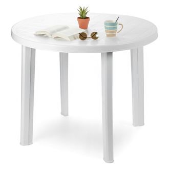 Dmora Dmora Table DExt&eacute;rieur Ronde, Made In Italy, 90x90x72 Cm, Couleur Blanc