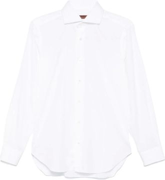 Barba Formal Shirts, male, White, 2XL, White Cotton Shirt with Button Closure