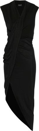 Balenciaga Kleedjes, Dames, Zwart, S, Zwarte V-hals Asymmetrische Jurk