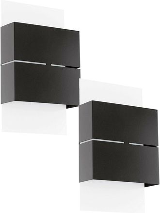 Loops 2 PACK IP44 Outdoor Wall Light White & Anthracite Zinc Steel 2.5W LED