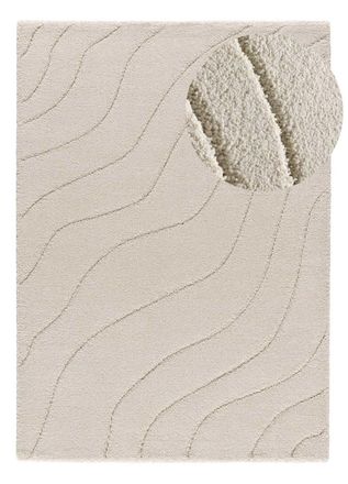 Atticgo Alfombra con relieve shaggy crema 133x190 cm