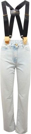 Elisabetta Franchi Pj-97I-52E2 Con Bretelle Broeken - Dames - Regular Fit Jeans - Blauw - W26 - Denim - Jeans