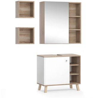 Vicco Set mobili bagno Senyo, Bianco, 3 parti