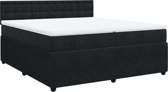 vidaXL Cama Box Spring Con Colch&oacute;n Terciopelo Negro 200x200 Cm Vidaxl