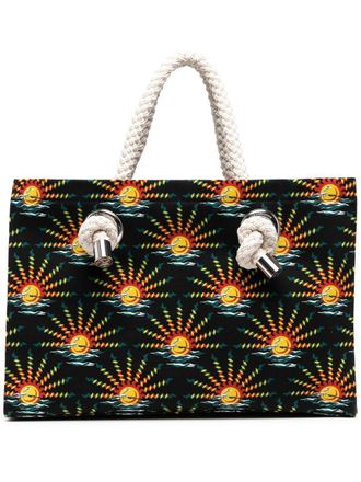 Paco Rabanne Borsa shopper con stampa grafica - Blu