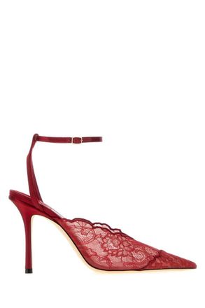 Jimmy Choo London Red Lace Faiz Pumps