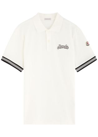 Moncler Logo-embroidered Cotton Polo Shirt - White - S