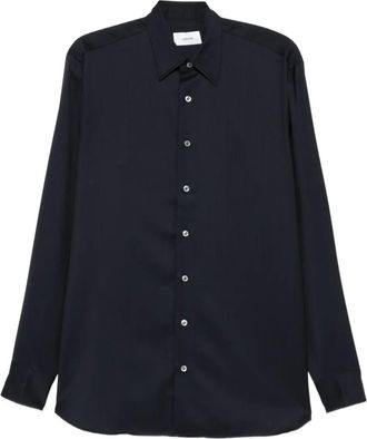 Lardini Camicia a maniche lunghe in lana - Blu
