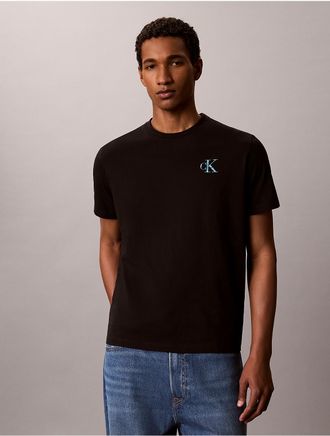 Calvin Klein Jeans Calvin Klein Mens Brushstroke Monologo Graphic Tee - Black - 2XL